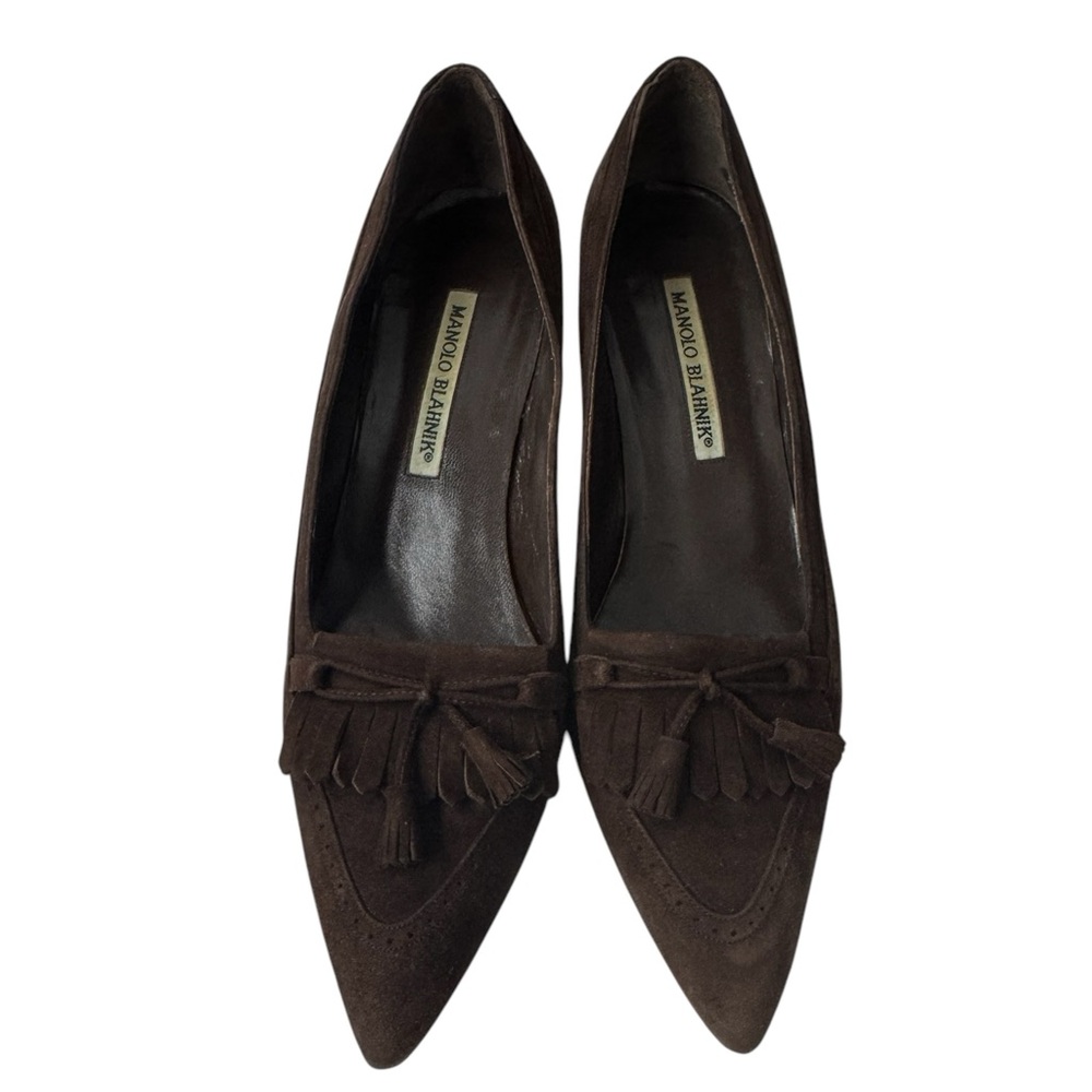 Manolo Blahnik Brown Heels with Suede Finish